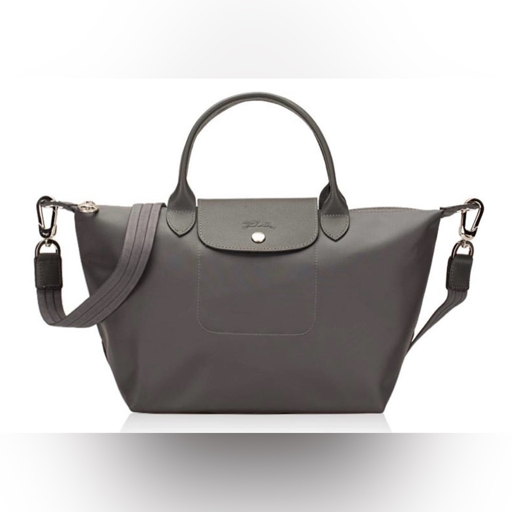 Longchamp Graphite Nylon Tote Cross-Body